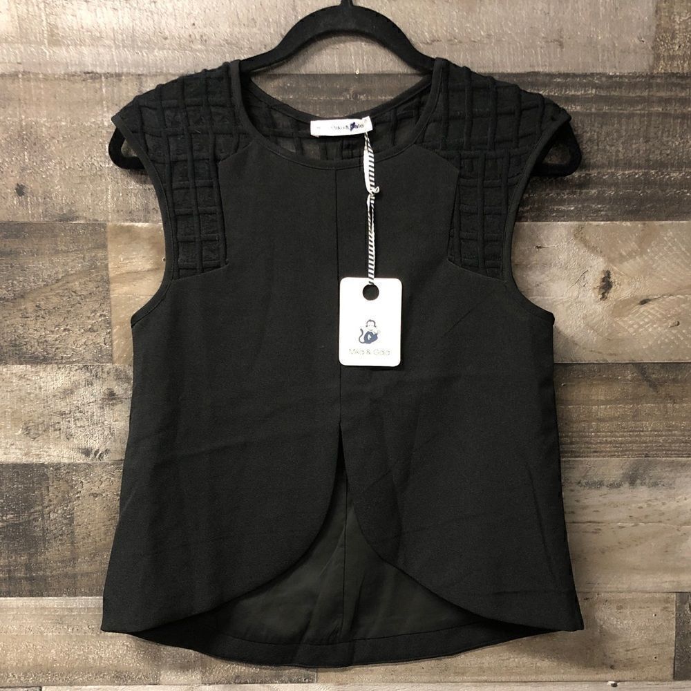 NWT LF Mika & Gala black blouse size 8